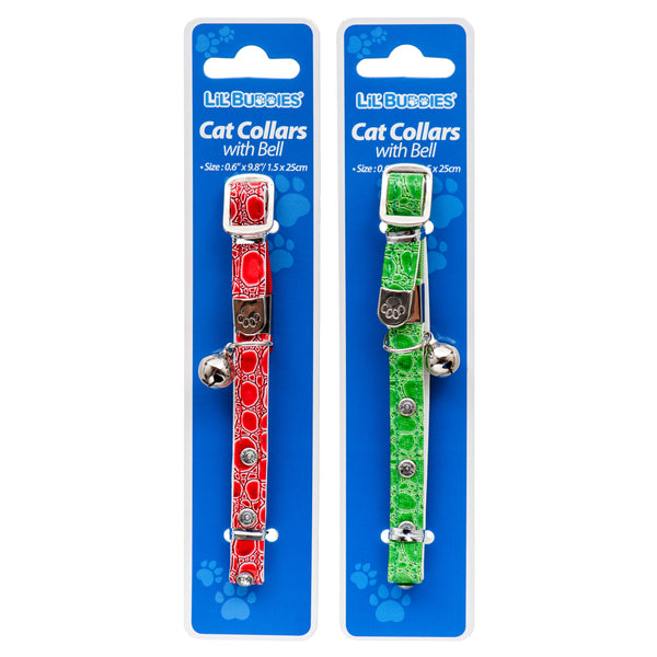 Lil' Buddies Cat Collar 11.8" W/Bell & Asst Colors (24 Pack)