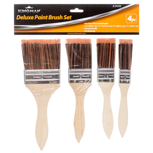 Kingman Deluxe Paint Brush 4-Piece Set (24 Pack)