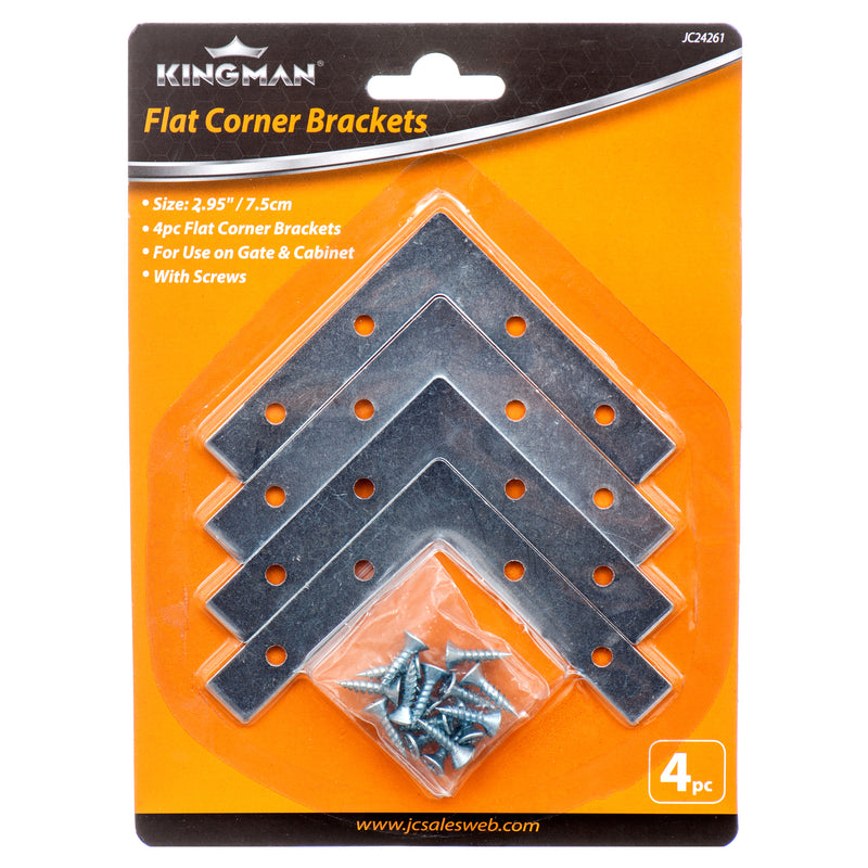 Kingman Flat Corner Brackets, 4 Count (24 Pack)