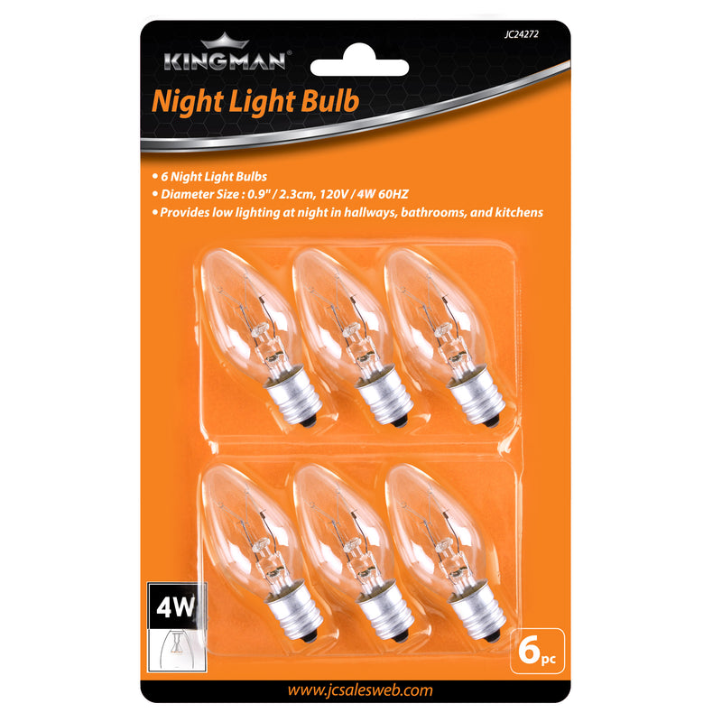 Kingman Night Light Bulb 6Pc Clear (24 Pack)