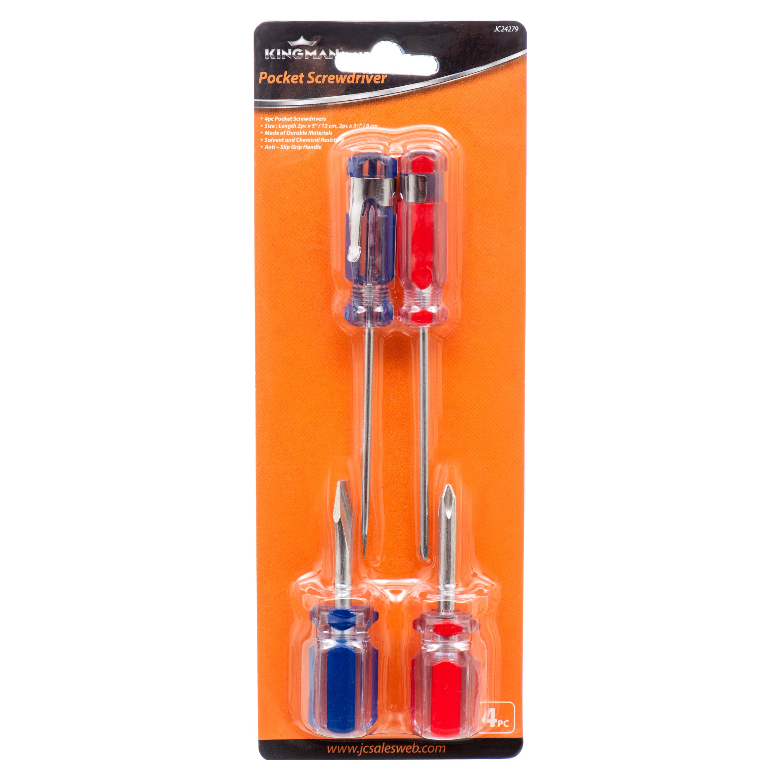Kingman Pocket Screwdriver 4Pc (Pack Of 1)