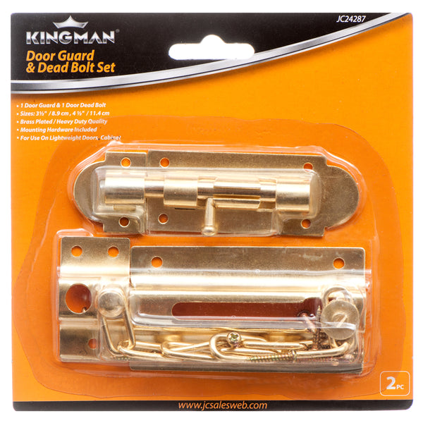 Kingman Door Guard & Bolt 2Pc Set 4" X 4.5" (24 Pack)