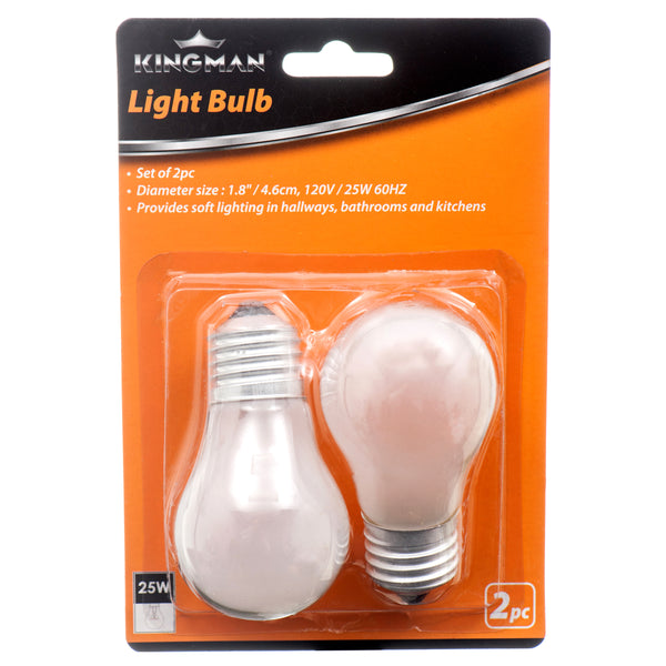 Kingman Light Bulbs, 25W, 2 Count (24 Pack)