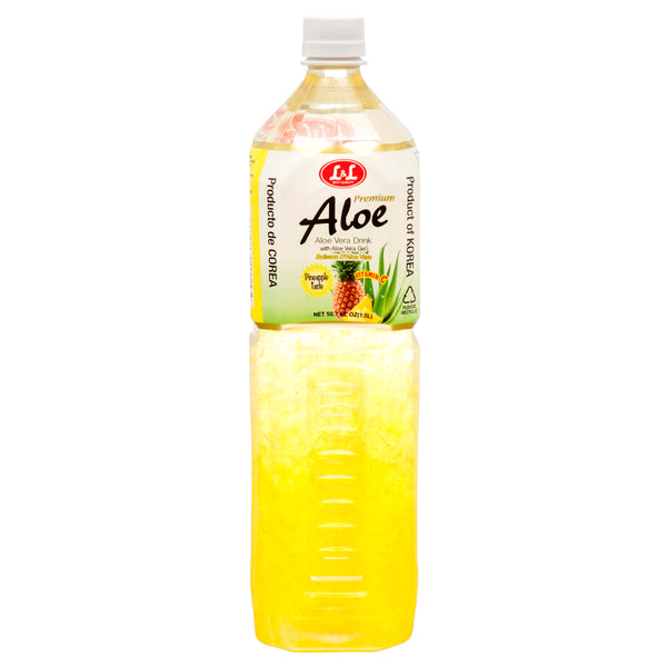 L&L Aloe Vera Drink, Pineapple, 1.5 L (12 Pack)