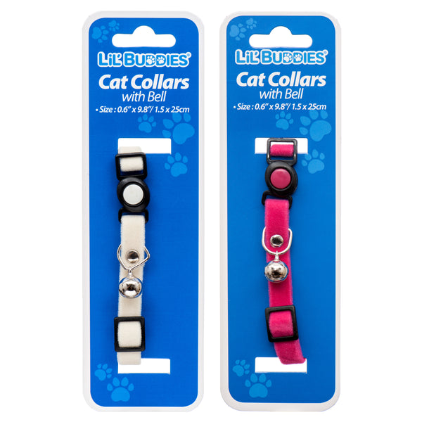 Lil' Buddies Cat Collar 9.8" W/Bell & Astt Colors (24 Pack)