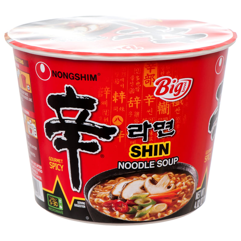 Nongshim Big Bowl Spicy Shin Noodle Soup, 4 oz (12 Pack)