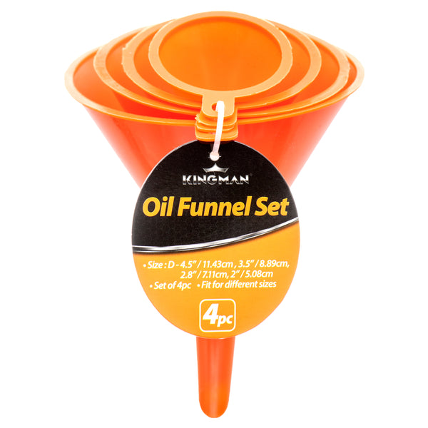 Kingman Plastic Funnel 4Pcs Set (24 Pack)