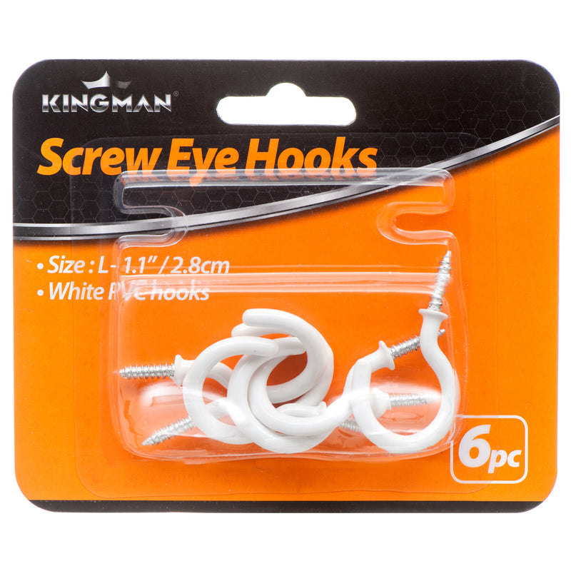 Kingman Screw Eye Hooks 6Pc 1.1" (24 Pack)