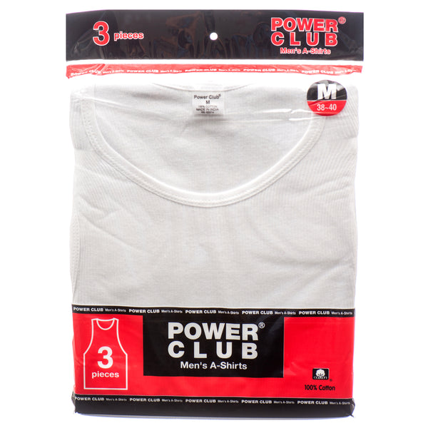Men's Power Club A-Shirt, Medium, 3 Count (4 Pack)