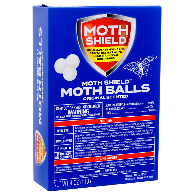 Moth Shield Moth Balls, Original Scent, 4 oz (24 Pack)