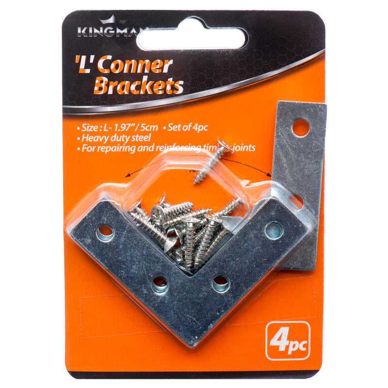 Kingman "L" Shape Corner Repair Plate 1.97" 4Pc (24 Pack)