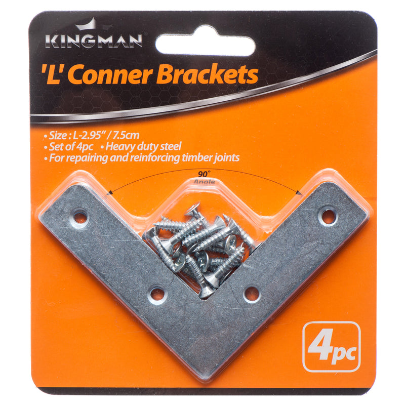 Kingman "L" Shape Corner Repair Plates 2.95" 4Pc (24 Pack)