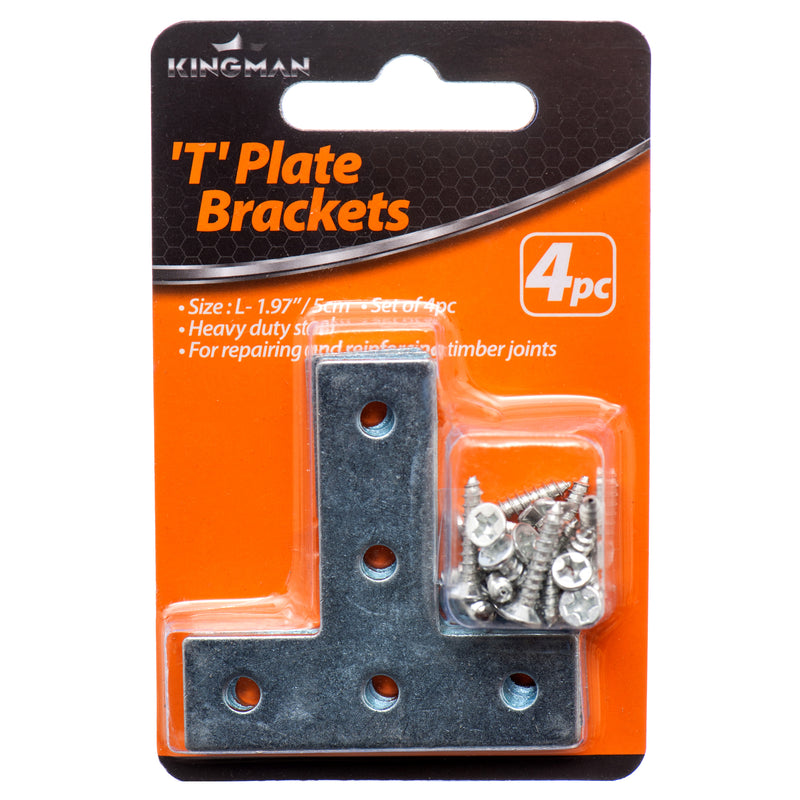 Kingman "T" Plate Bracket 1.97" 4Pc (24 Pack)