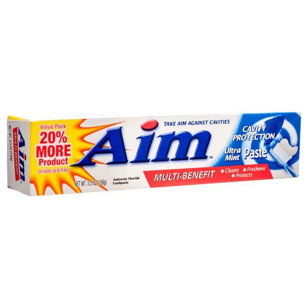 Aim Toothpaste 5.5 Oz Cavity Protection Ultra Mint Paste (24 Pack)