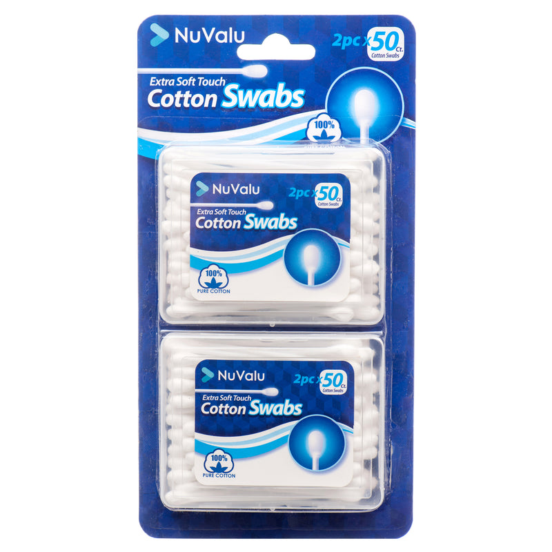 Nuvalu Cotton Swabs 50Pc/Box 2Set (24 Pack)
