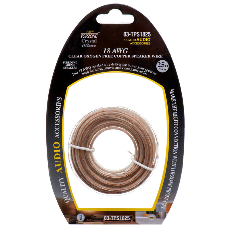 Speaker Wire 25Ft 18Awg Oxygen Free