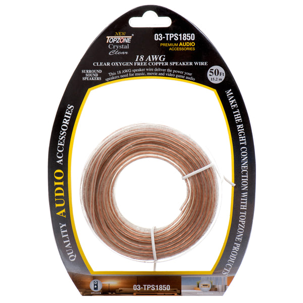 Speaker Wire 50Ft 18Awg Oxygen Free #03-Tps1850 (12 Pack)