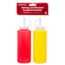 Table King Ketchup And Mustard Condiment Bottle W/Lid 7.5" 2Pc (24 Pack)