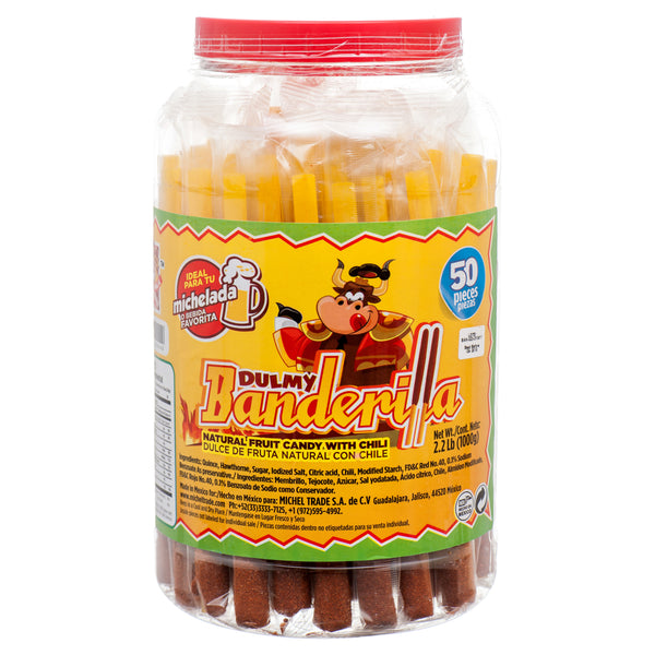 Dulmy Banderilla Chili Fruit Candy, 50 Count (6 Pack)