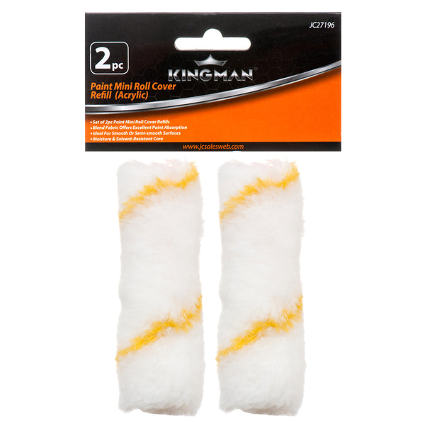 Kingman Mini Paint Roller Cover Refill Acrylic 2Pcs (24 Pack)