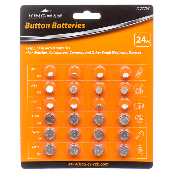 Kingman Button Battery (24 Pack)