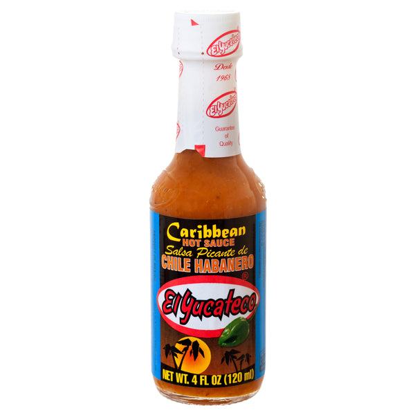 El Yucateco Caribbean Chile Habanero Hot Sauce, 4 oz (12 Pack)