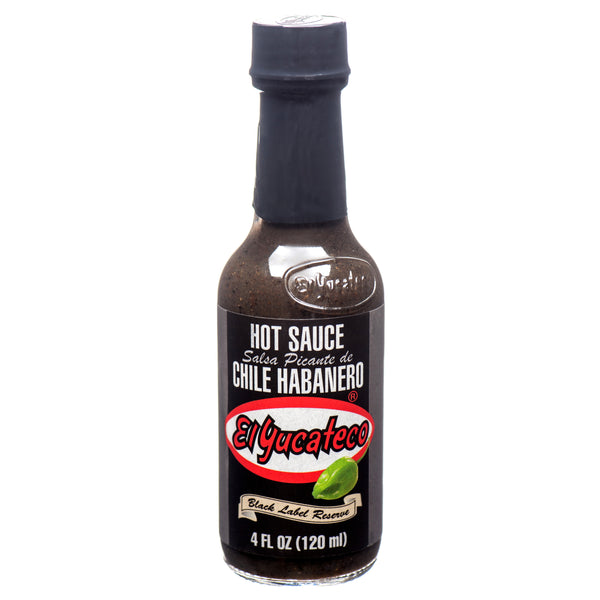 El Yucateco Black Label Reserve Habanero Hot Sauce, 4 oz (12 Pack)