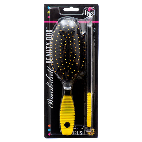 Hair Brush Paddle W/Comb Asst Color (12 Pack)