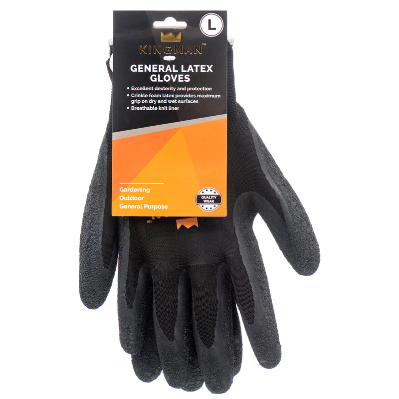 Kingman Latex Glove, Large (12 Pack)