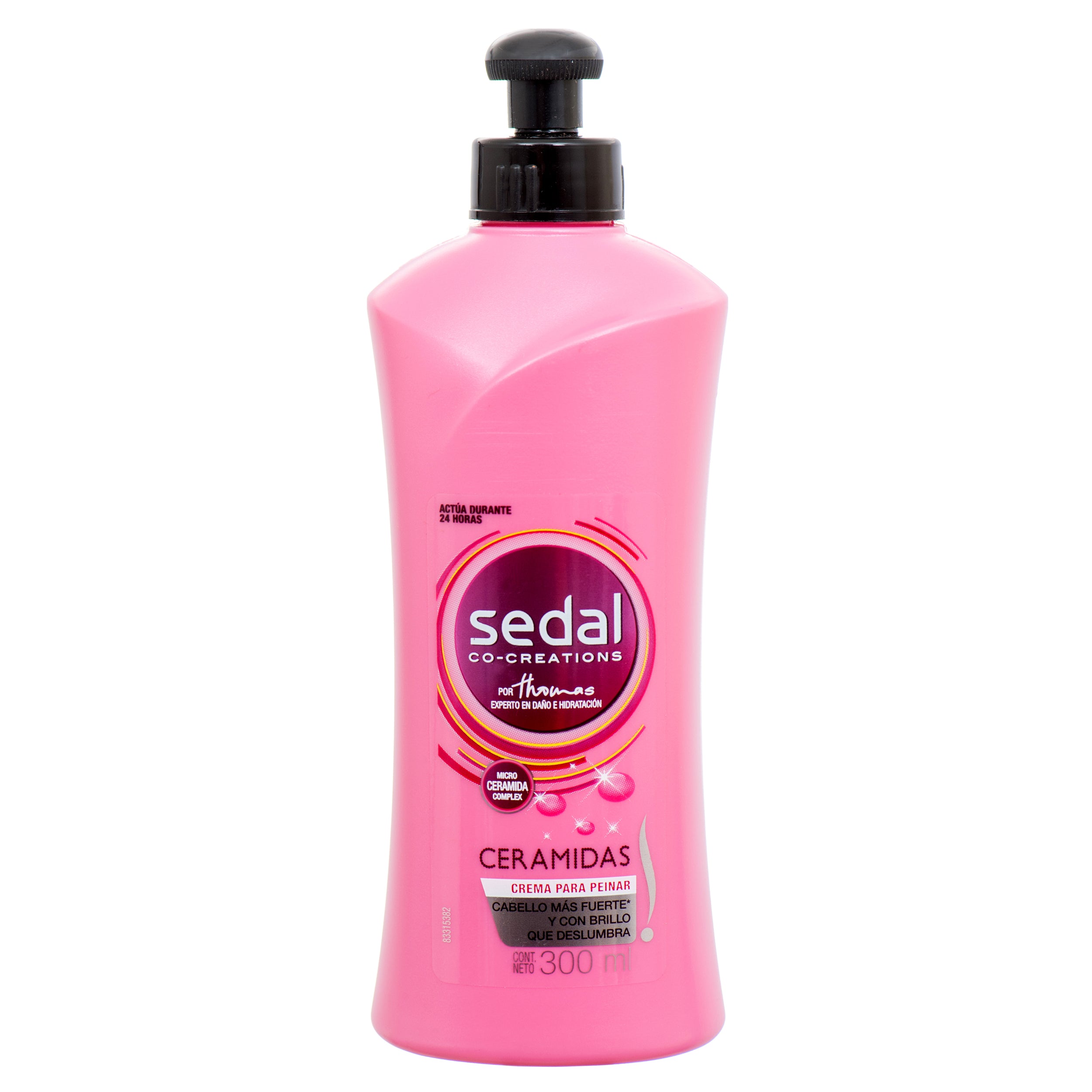 Sedal Co‑Creations Ceramidas leave‑in hair cream 300 ml pump bottle for strength and shine