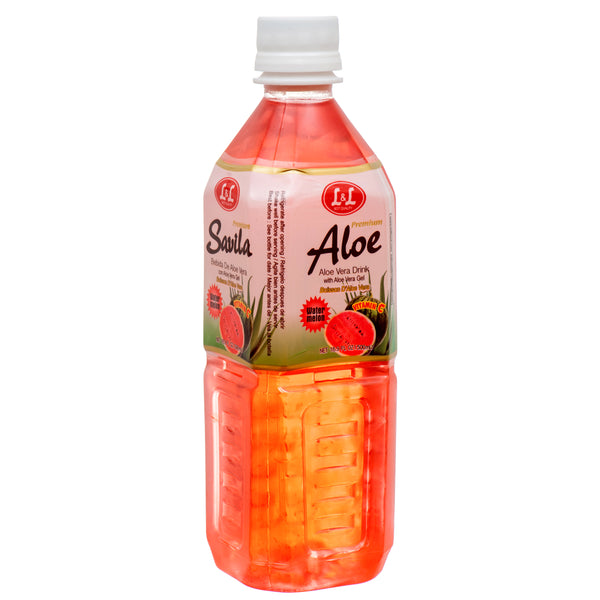 L&L Aloe Vera Drink, Watermelon, 16.9 oz (20 Pack)