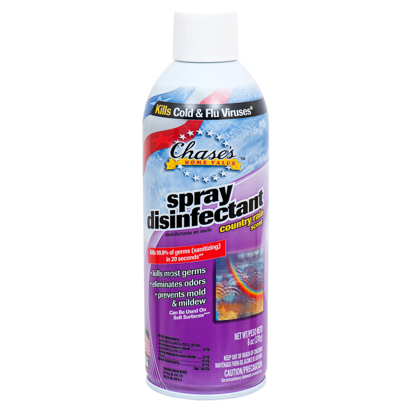 Chase Disinfectant Spray, Country Rain, 6 oz (12 Pack)