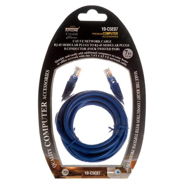 Computer Network Cable 7Ft "Cat 5" (12 Pack)