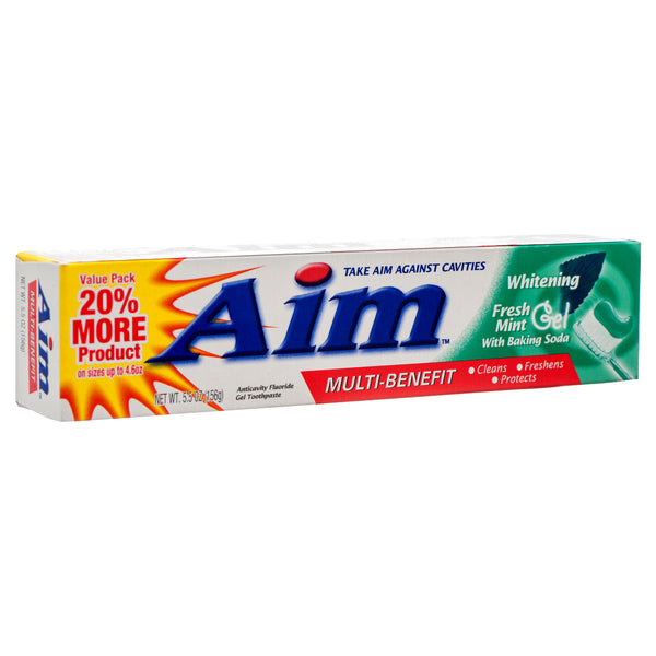 Aim Toothpaste 5.5 Oz Whitening Mint Gel (24 Pack)