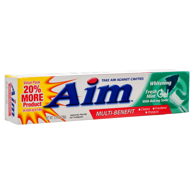 Aim Toothpaste 5.5 Oz Whitening Mint Gel (24 Pack)