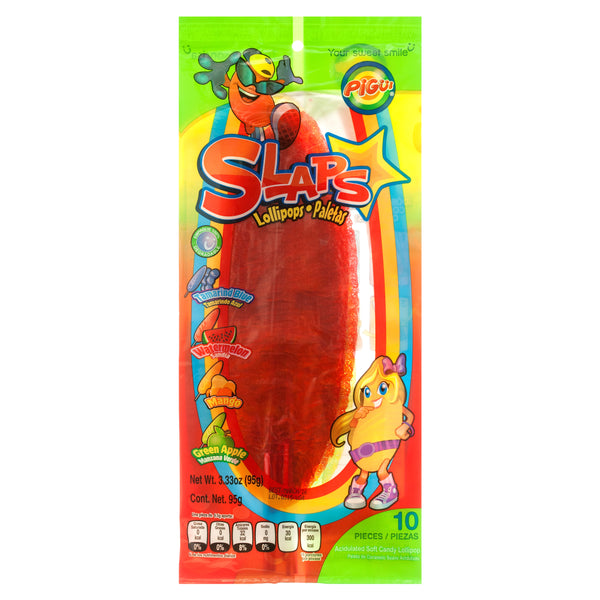 Pigui Slaps Lollipops, Tropical, 10 Count (40 Pack)