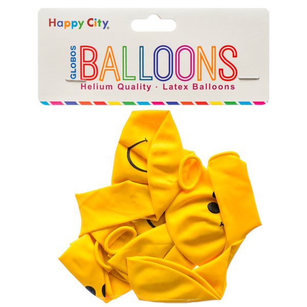 Globos Balloons Smiley Face Yellow (12 Pack)