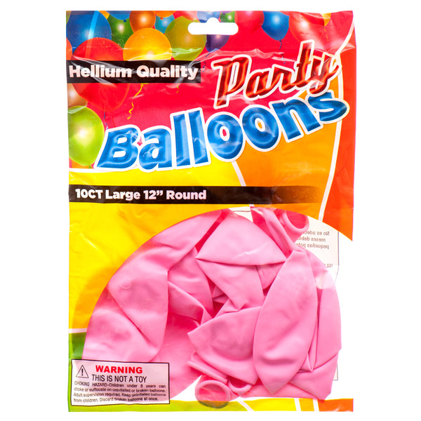 Balloon Standard Pink 12" 10Ct (12 Pack)
