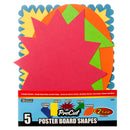 Pre-Cut Poster Board Shapes, 5 Count (48 Pack)