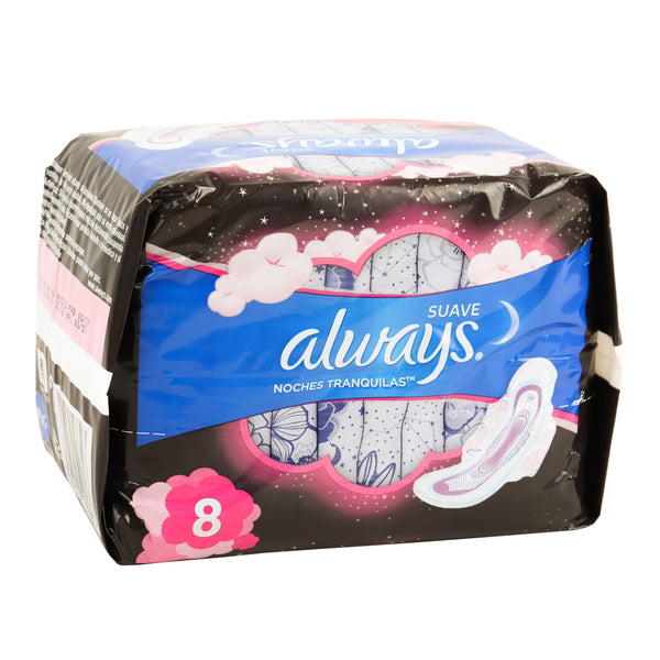 Always Maxi Pads Suave Noches Tranquilas 8 Ct (12 Pack)