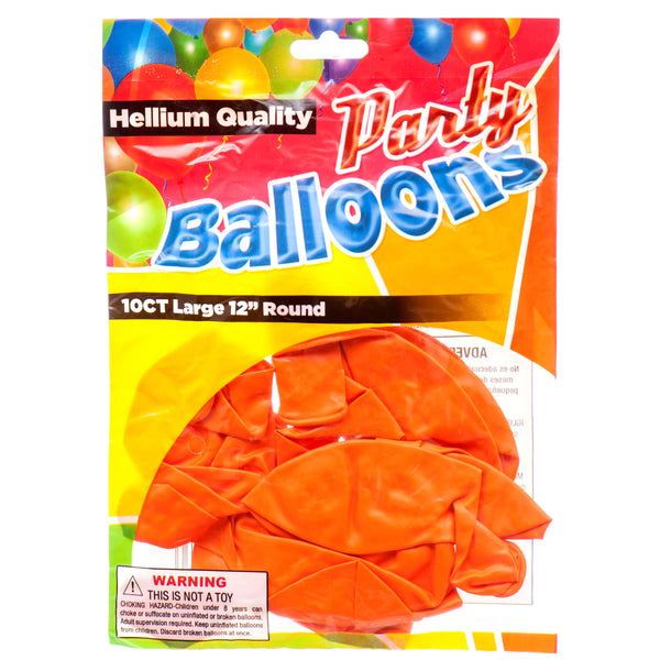 Balloon Standard Orange 12" 10Ct (12 Pack)