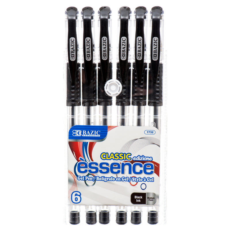 Classic Gel Pen, Black Ink, 6 Count (24 Pack)