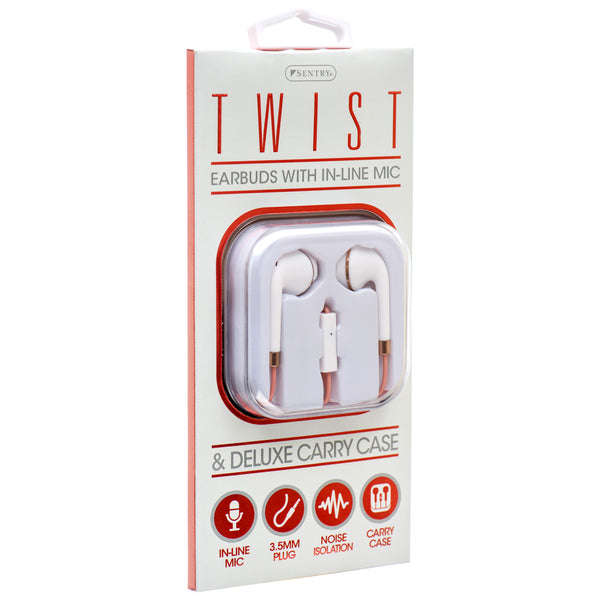 Sentry Twist Earbuds W.Mic White/Asst Clrs (12 Pack)