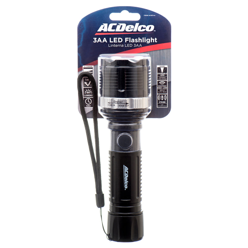 Acdelco Led Flashlight Lg Zoomable Lens (24 Pack)