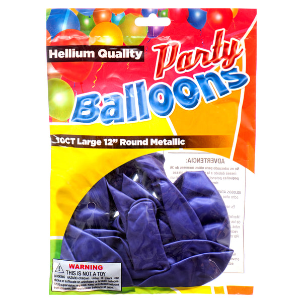 Balloon Metallic Purple 12" 10Ct (12 Pack)