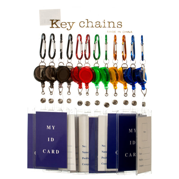 Key Chain W/Id Holder Asst Clr #97362 (12 Pack)