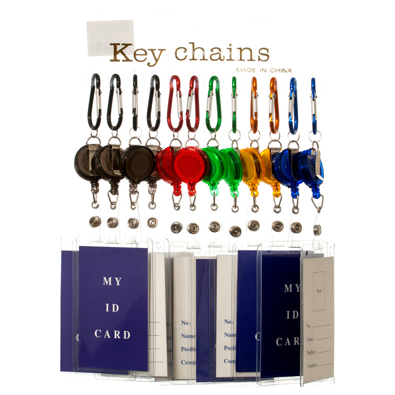 Key Chain W/Id Holder Asst Clr