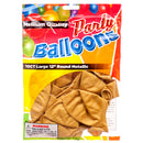Balloon Metallic Gold 12" 10Ct (12 Pack)
