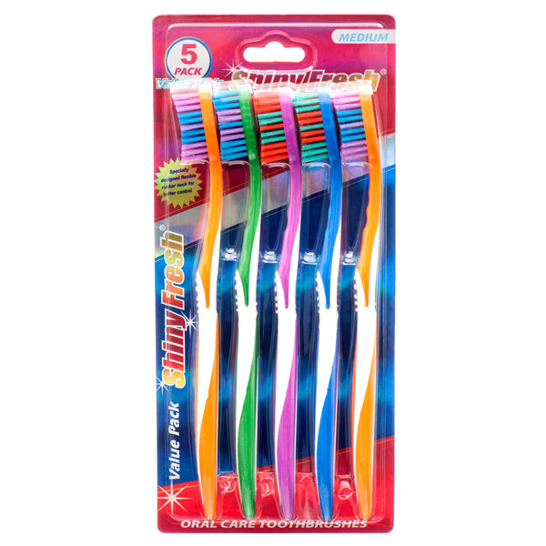 Shiny Fresh Toothbrush 5 Pk Value Pack (12 Pack)