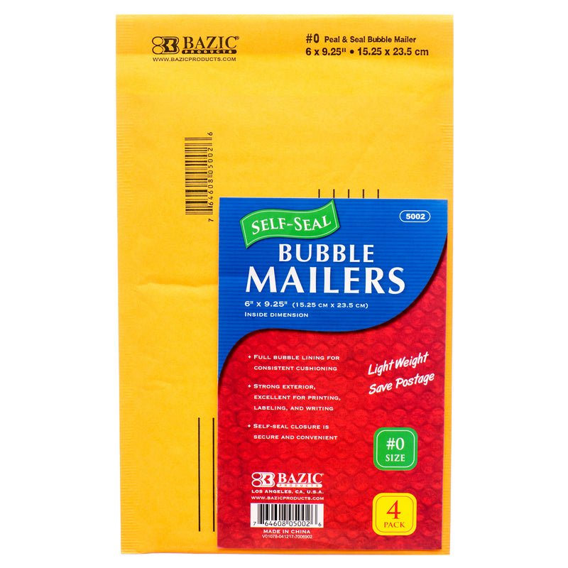 Clasp Envelope Bubble Mailer, 4 Count (24 Pack)